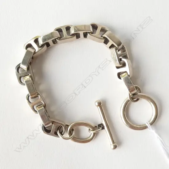 SILVER CAPSTAN LINK BRACELET T & RING FITTING 40gm