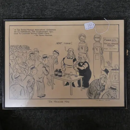 MINHINNICK CARTOON "THE MEDICINE MAN