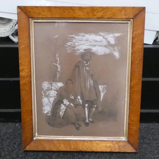 SIGNED PENCIL WITH CHINESE WHITE HIGHLIGHT SKETCH C. 1830S 350 X 285MM