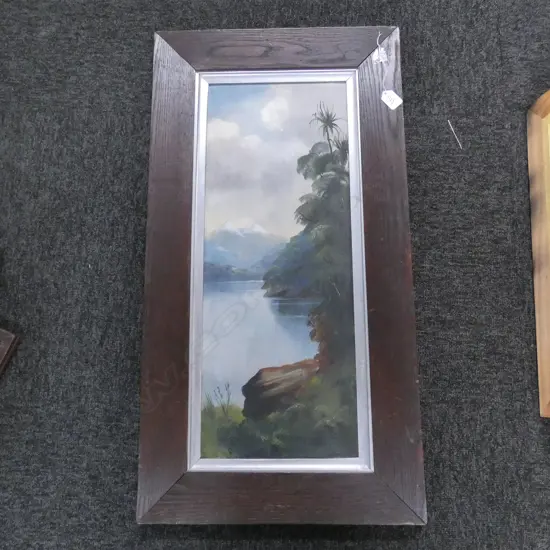 ATTRIBUTED HENRY GARRATT (DE RITZ) OIL ON CARD, IN OAK FRAME. 81 x 42.5cm OVERALL