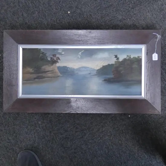 ATTRIBUTED HENRY GARRATT (DE RITZ) OIL ON CARD, IN OAK FRAME. 81 x 42.5cm OVERALL