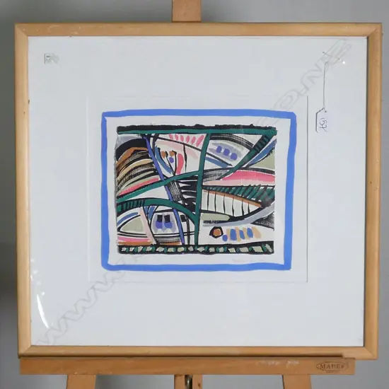 MERTHER- RUXTON ACRYLIC ON PAPER BLUE ENCAPSULATION 280 X 320 MM