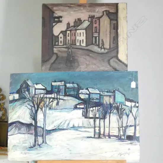 KATHLEEN WHITE + R WEISTRORD UNFRAMED OIL PAINTINGS 510 X 750 MM