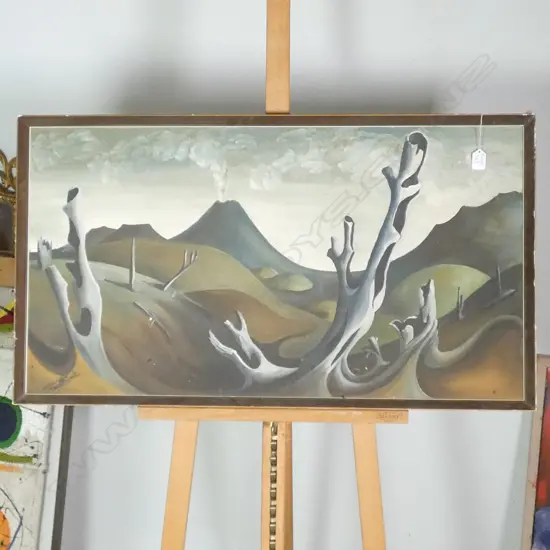 S.V. SLADE OIL ON BOARD NGAURUHOE 940 X 530 MM