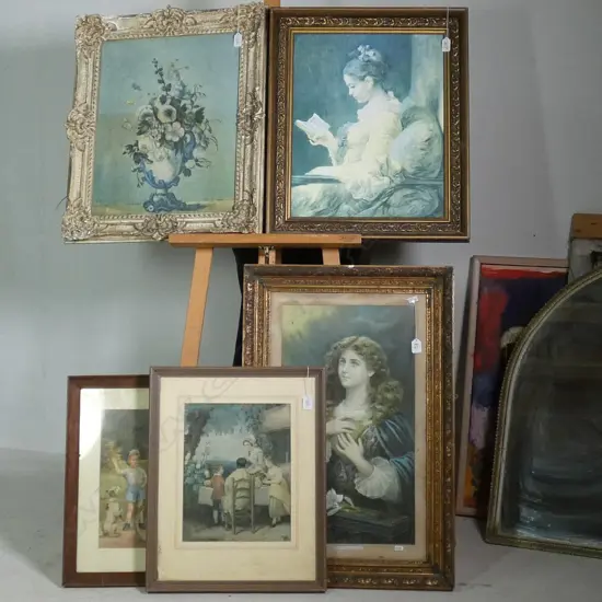 5 ASST FRAMED PRINTS WITH ONE PEARS PRINT H 810 MM