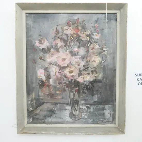 A ZORIAN OIL ON BOARD STILL LIFE 570 X 460 MM