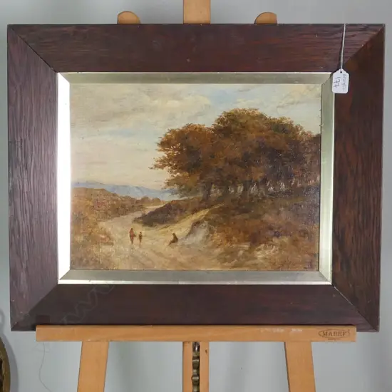 J BALFOUR OIL ON BOARD COUNTRY SCENE 290 X 390 MM