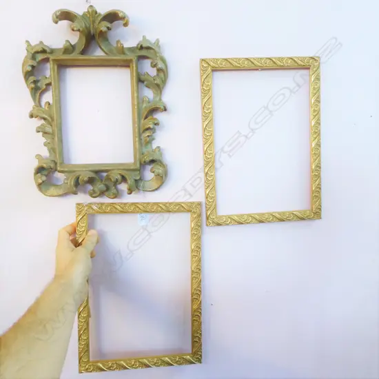 GILT FRAMED MIRROR + 2 FRAMES 1 GLASS A/F 