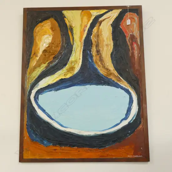 MIKI BUCKLAND OIL ON  BOARD ABSTRACT 700 X 900 MM