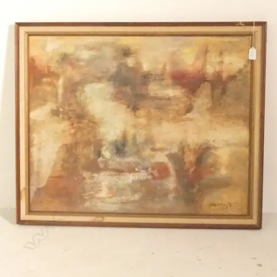 B SHIRLEY OIL ON BOARD ABSTRACT  550 X 700 MM