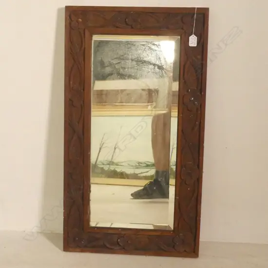 FLORAL WOODEN CARVED FLORAL FRAMED MIRROR H 830 MM