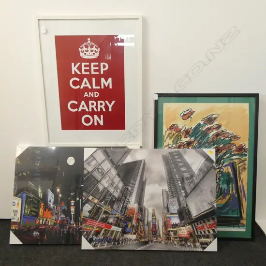 2 CANVAS ART PRINTS/FRAMED KEEP CARM+W/COLOUR STILL LIFE