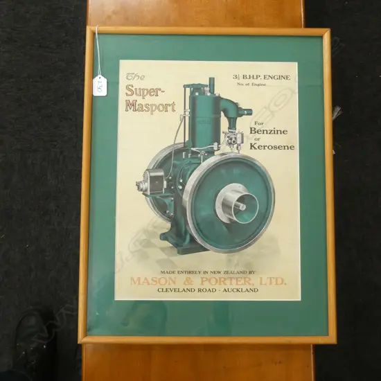 RARE MASPORT MASON & PORTER LTD ADVERTISING POSTER, 540 X 430MM (INCL FRAME)