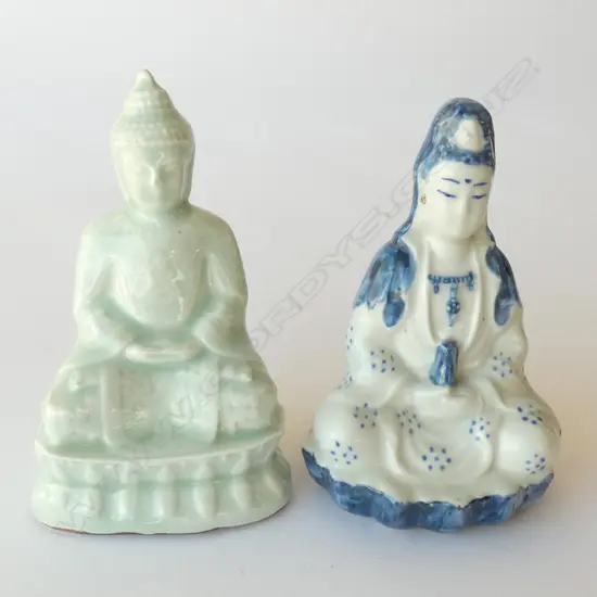 2 CERAMIC BUDDHAS 