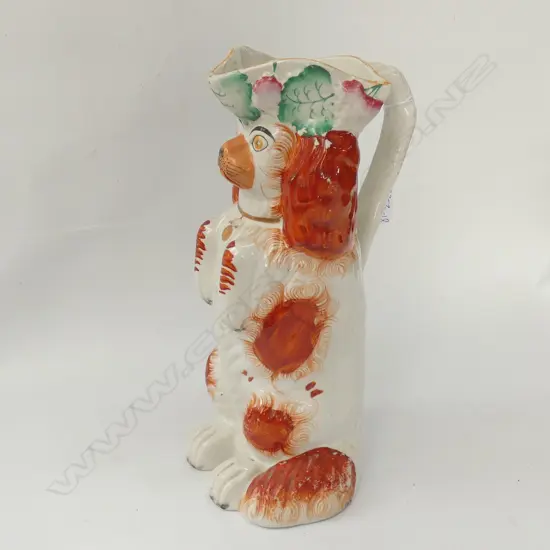 LARGE STAFFORDSHIRE DOG WHISKEY JUG, H. 260MM