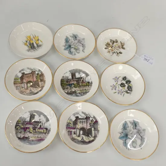 9 X ROYAL WORCESTER PIN DISHES
