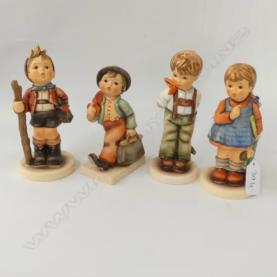 4 X HUMMEL--COUNTRY SUITOR 760 [SIGNED]--I DIDN'T DO IT 626, , I WONDER 486--MERRY WANDERER 11/0