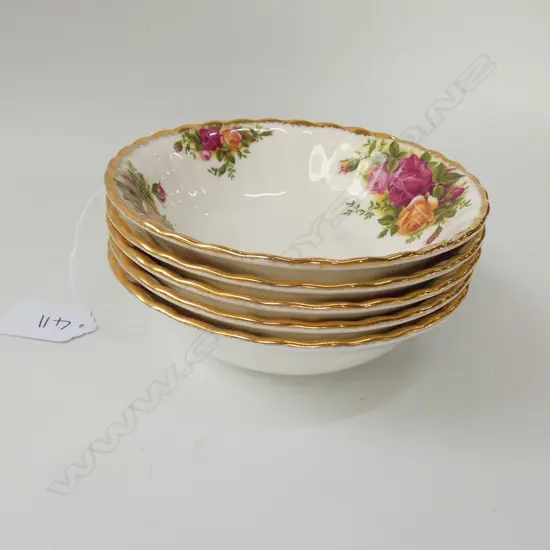 5 X ROYAL ALBERT OLD COUNTRY ROSES 13CM BOWLS