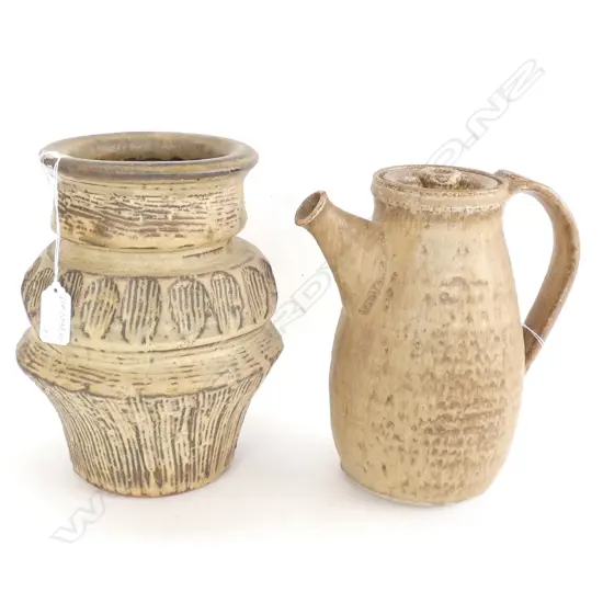 WOLF WRIGHT CERAMIC VASE + UNKNOWN COFFEE POT H230 MM