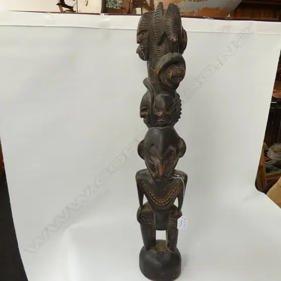CARVED WOODEN TRIBAL FIGURE H 640 MM