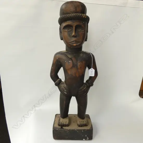 CARVED AFRICAN TRIBAL FIGURE H 580 MM