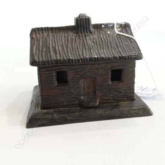 VICT CAST IRON COTTAGE MONEY BANK L.88mm
