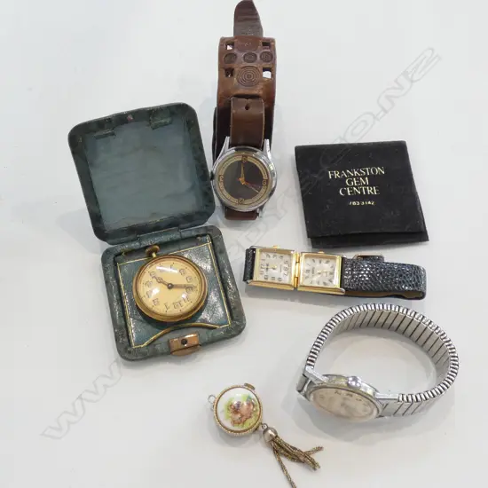 BAG 4 WATCHES 1 CLOCK + AGATE PENDANT