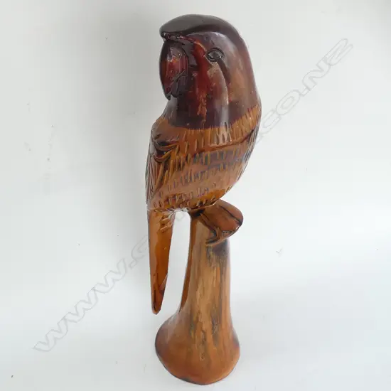 CARVED WOODEN PARROT H. 460MM