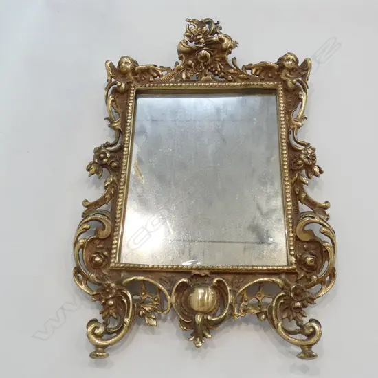 BRONZE MIRROR MINOR CHIP TO GLASS AT BASE H. 400MM