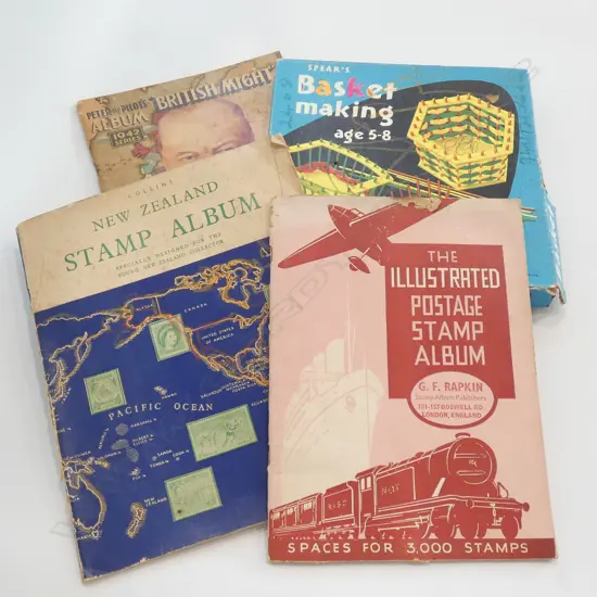 3 OLD STAMP ALBUMS ETC INCLS. STAMPS