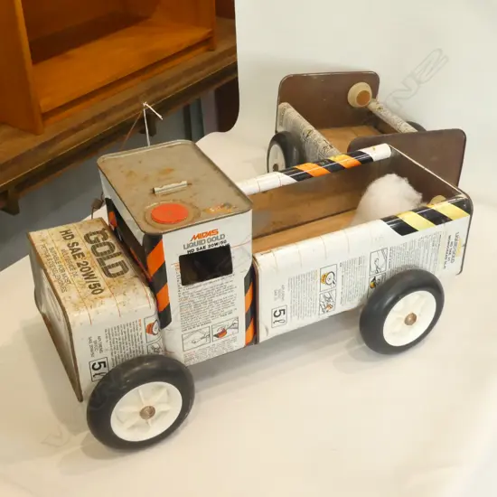 TARZAN TRUCK AND TRAILER MADE FROM CANS L. 800MM 