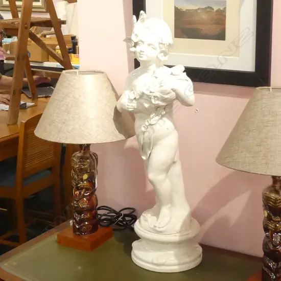 PORCELAIN ITALIAN GARDEN STATUE, H. 700MM, SOME FAULTS