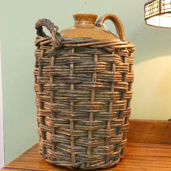 SCARCE JOHN TODD & CO GLASS DEMIJOHN, H. 330MM