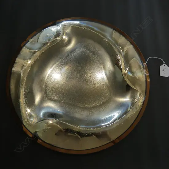 DARREL FAGANCE ART GLASS PLATE, SIGNED 2007, DIA. 362MM