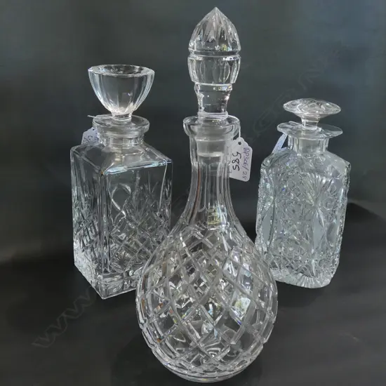 3 CRYSTAL DECANTERS