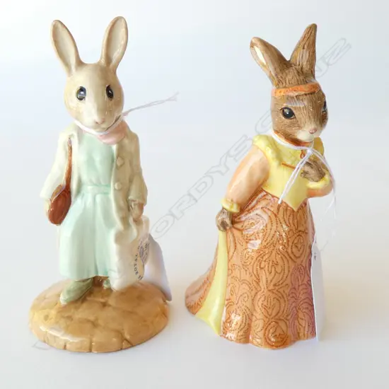 TWO BUNNYKINS FIGURES; "JULIET" & "SHOPPER BUNNY", H.120MM