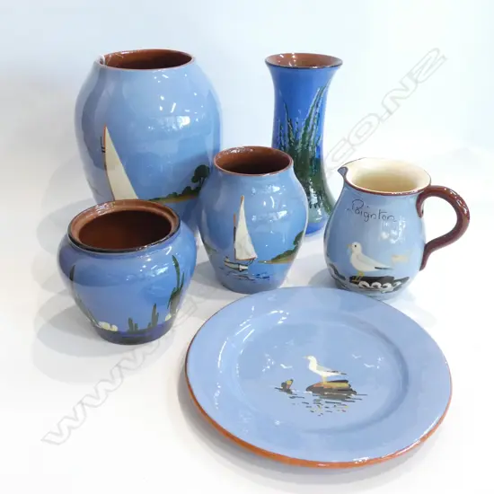 6 PCES BLUE TORQUAY LARGEST H. 165MM