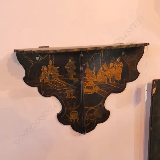 ANTIQUE  BLACK LACQUER  WALL BRACKET