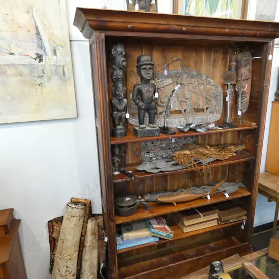 LARGE OPEN PINE BOOKCASE H 2200 X 1400 MM