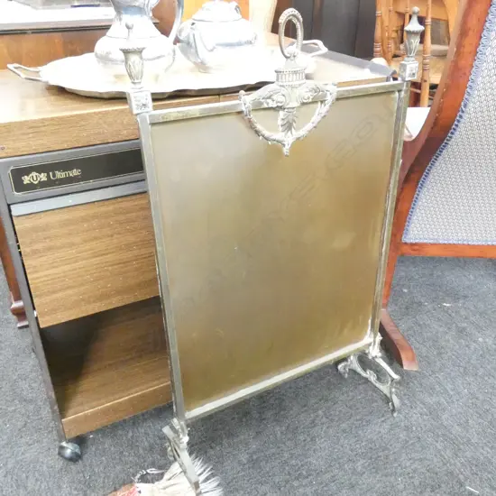 c1910 FRENCH BRASS STYLE FIRESCREEN A.F