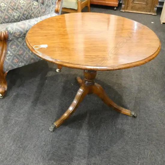 MOTTLED KAURI TOPPED TRIPOD TABLE BEECH? BASE 790MM DIA
