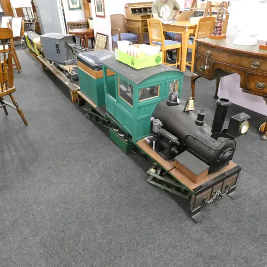 LARGE MODEL DARK GREEN STEAM TRAIN L. 1880MM