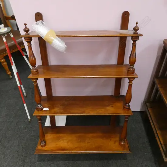 4 TIER MAHOGHANY WALL SHELF H. 1070MM
