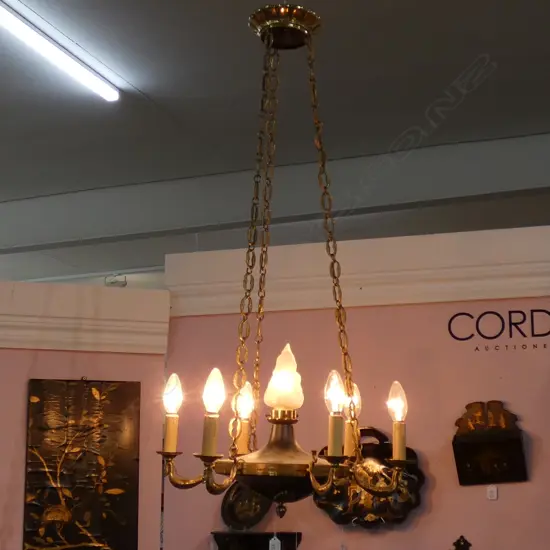 ART DECO CHANDELIER LIGHT FITTING OF EGYPTIAN REVIVAL DESIGN