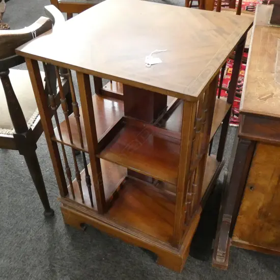 EDW MAHOG. REVOLVING BOOKCASE