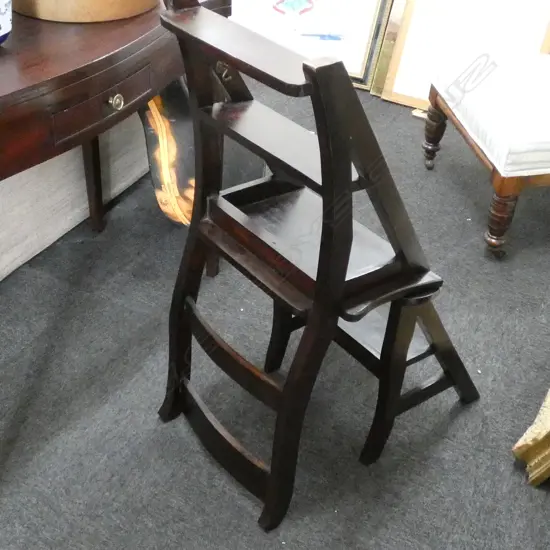 REPRODUCTION METAMORPHIC LIBRARY LADDER / CHAIR