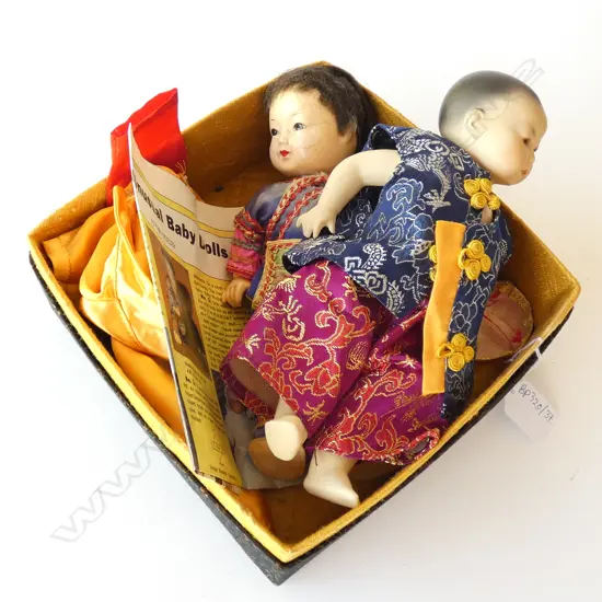 2 ORIENTAL DOLLS ONE ARMAND MARSEILLE L. 230MM + CLOTHES 