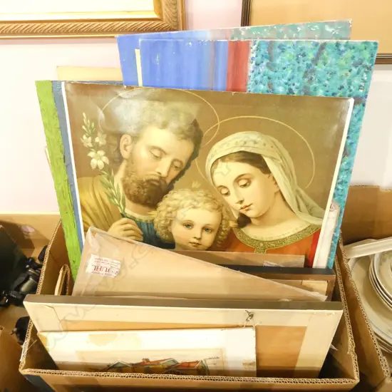 LARGE LOT OF ASST ARTWORKS W/COLOURS OIL ETC