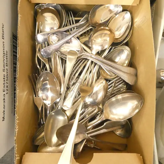 BOX LOT EPNS CUTLERY 