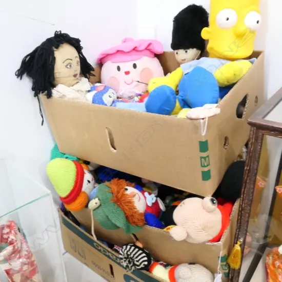 3 BOXES OF SOFT TOYS 